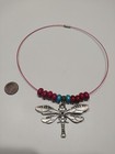 Dragonfly necklace with glass beads — photo 1