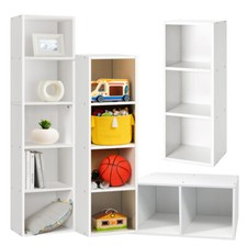 Wooden Storage Unit Cube 2 - 5 Tier Strong Bookcase Shelving Home Office Display