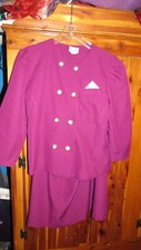 Fuschia two piece women's skirt suit