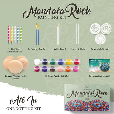 Sunfauo Mandala Peinture Kit Dotting Tools Pierres pour La Peinture Mandala Dotting Outils pour Peinture Roches Dot Peinture Outils Kit D
