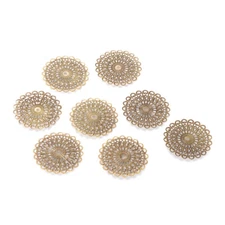 20pcs Iron Filigree Flower Big Pendants Antique Bronze Metal Charm Craft 42.5mm