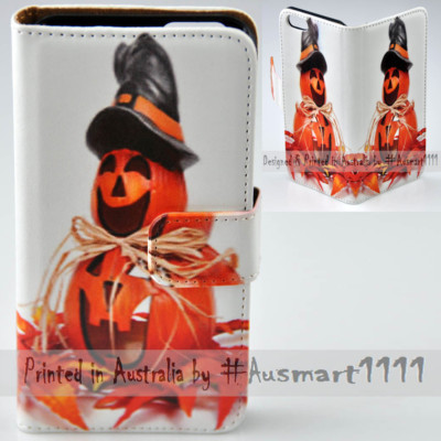 For Nokia Series - Smiling Halloween Theme Print Wallet Mobile Phone Case Cover