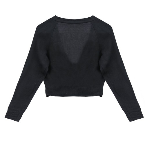 Kids Girls Front Tie Knot Ballet Dance Dress Cardigan Top Sweater Knit Wrap Top - Picture 3 of 19