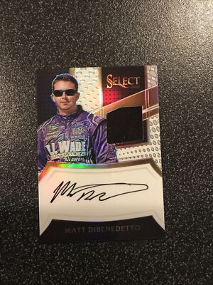 2017 Select Racing Matt Dibenedetto White Prizm Material Relic Auto #38/50
