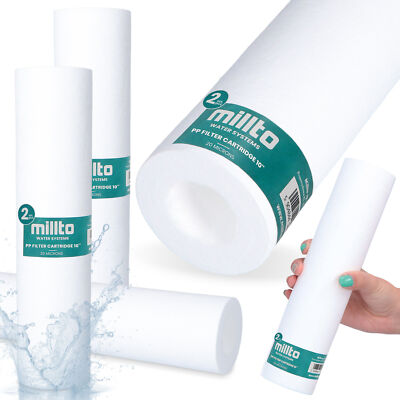 2x Wasserfilter Ersatzfilterkartusche 10'' Sedimentfilter 20 Micron PP Vorfilter