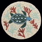 Nicole Miller Sea Turtle Beaded Centerpiece Placemat Ocean Coral Beach Designer
