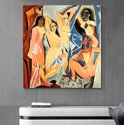 LEINWAND BILDER BIS 110x100x5 Picasso Les Demoiselles d'Avignon GEMÄLDE MALEREI