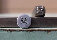 SUPPLY GUY 6mm Cat Face Metal Punch Design Stamp SGCH-562