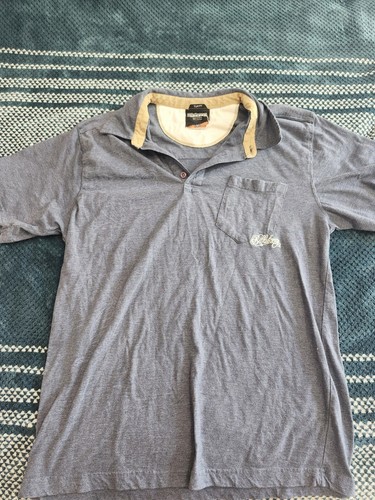 Billabong, Vintage Billabong Polo Shirt Mens Large Blue Tan Two Tone Pocket 90s Surf
