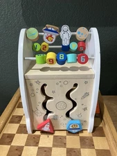 Imaginarium Out Of This World Wooden Toy Activity Cube- Shapes Not Included