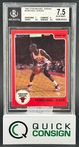 Personal Data #9 card from 1986 Star Michael Jordan