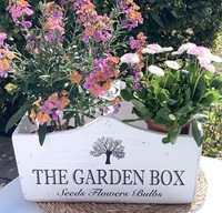Kiste Henkelkorb Holzkorb Holzkiste Holzbox *The Garden Box * Griff, Holz Weiß
