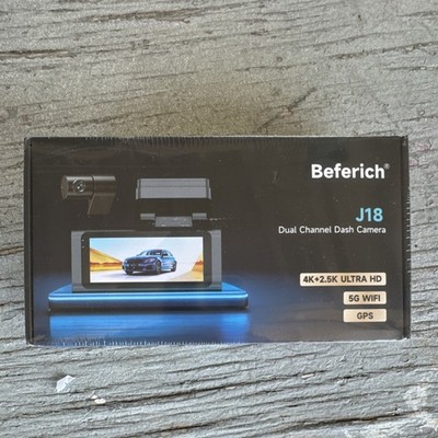 Dual Channel Dash Camera Built-in 5G Wi-Fi GPS, 4K + 2.5K Ultra HD By Beferich