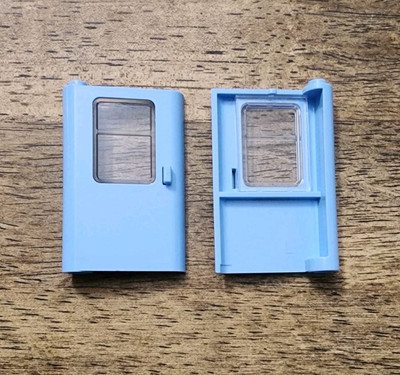 LEGO Bright Light Blue Door 1 x 4 x 5 Train Left With Window. QTY 2.