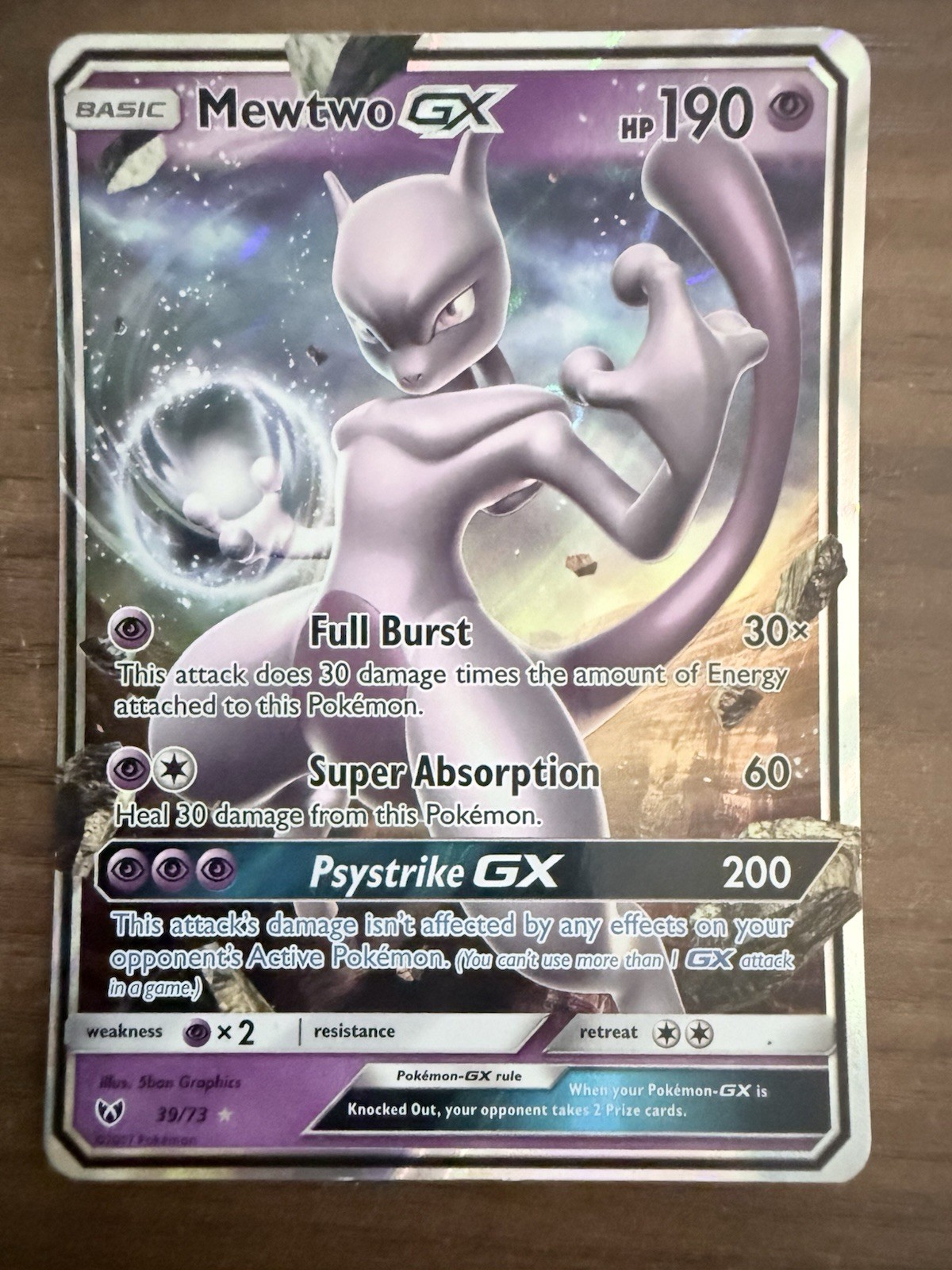 Pokémon TCG Shining Legends Ultra Rare Holo Mewtwo GX Card 39/73