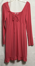 NWT Mango Size 8 Dress, Pink, Long Sleeves, Drawstring Neck, Ruffles on Bottom