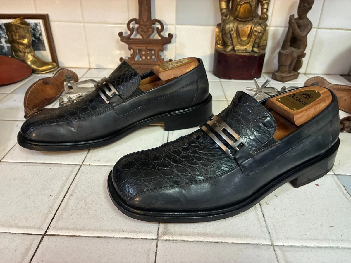 Mezlan Slick Exotic Black Genuine Crocodile Leather SLIP ON  display picture 1