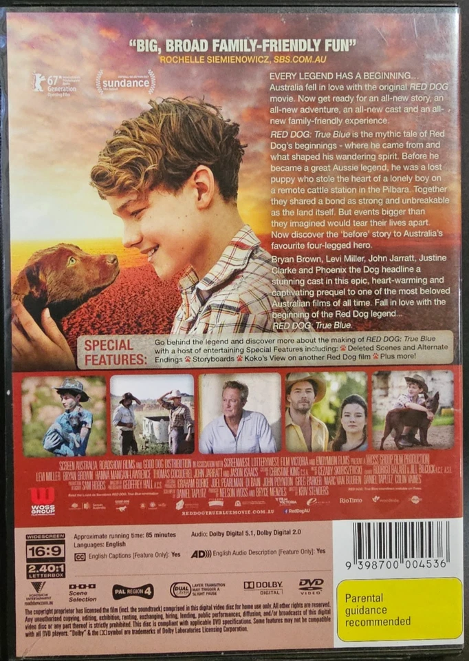 Red Dog-True Blue (DVD, 2016) Pal Region 4 - image 2 of 3