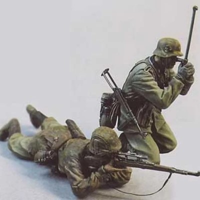 1/35 German SS Soldiers Sniper Team RESIN FIGURE MODEL KIT Unassembled Unpainted