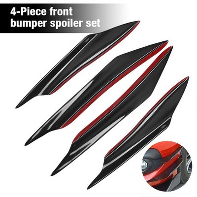 Universal Car Front Bumper Fin Canard Splitter Diffuser Valence Spoiler Lips New