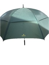 Rolex Windproof Manual Green Golf Umbrella Polyester Canopy Rubber Handle