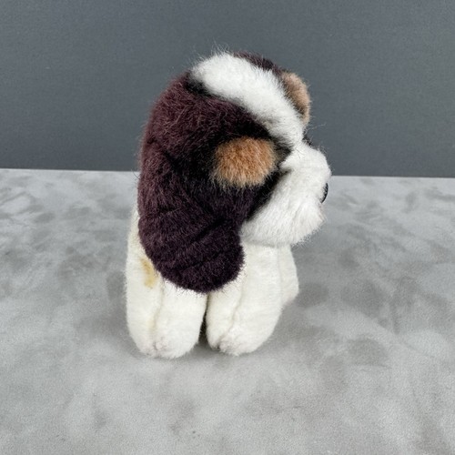 Russ Cocker Spaniel Dog Sitting Black & White Small 5" Plush Realistic - Picture 4 of 7