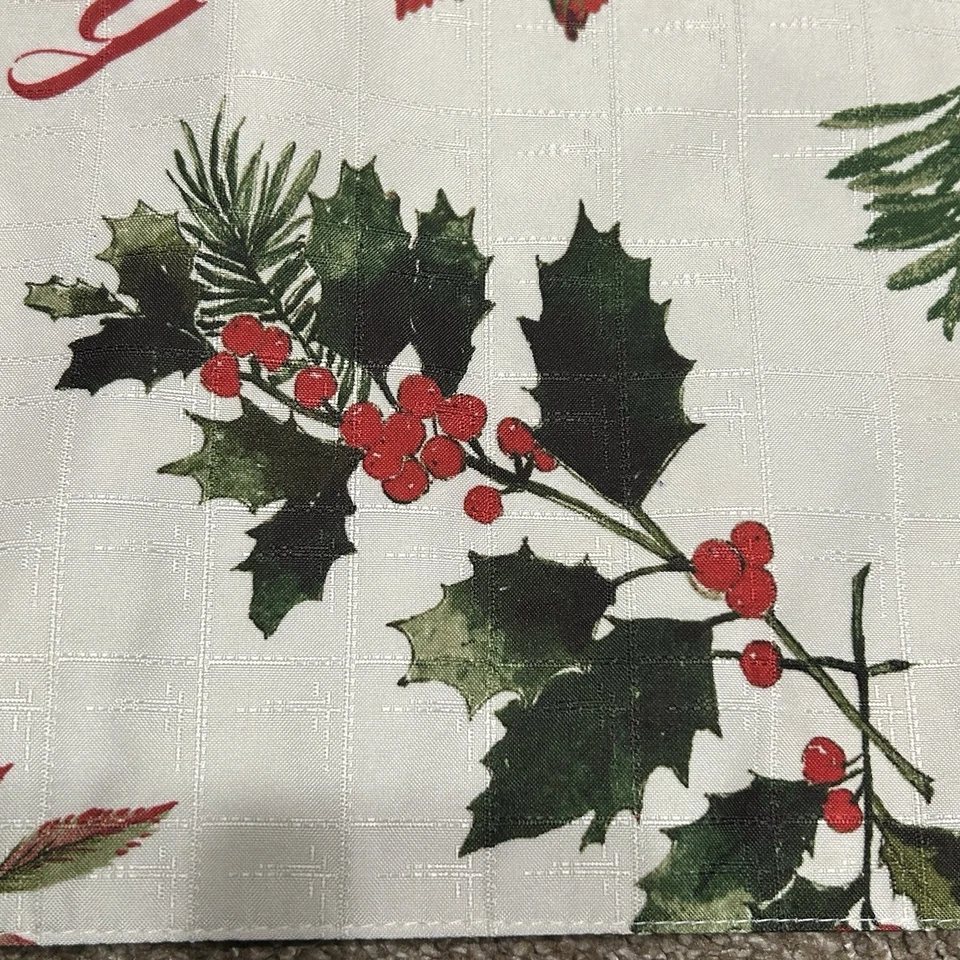Essential Home Christmas Cloth Placemats Table Set Of 5 Poinsettias Joy Love - Image 2 of 4