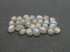 6x9mm Grey Moonstone Pear Cabochon Loose Gemstone