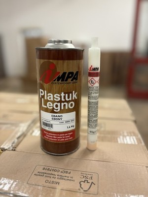 Impa Plastuk Legno 2-K Poliester Spachtelmasse, 6x1,45 kg Ebony/schwarz