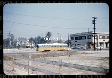 LAMTA-LATL. PCC CAR #3157. Los Angeles (CA). Original Slide 1958. E. 1st St.
