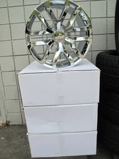 22" NEW 1500 RAM 6 LUGS FACTORY SPEC CHROME 4 WHEELS RIMS 5924 C SET OF 4