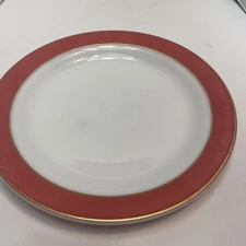 Vintage Pyrex Flamingo Gold trim 12" Serving Platter Tray Chop Plate