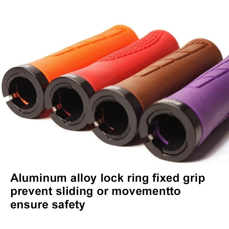 Maniglie Bici Mountain Bike Lock-on Ergonomiche Manubrio Grip 22.2mm Antiscivolo foto 6