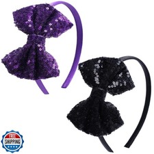 Kiszu Sparkly Sequin Hair Bow Headbands Fashion Glitter Cute Bout