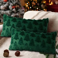 Christmas 12x18 Throw Pillow Covers Set of 2, Winter Chrismas Tree Throw Pill...