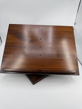 Wood Book Stand Cookbook Holder Adjustable Pedestal Reading Display Brown