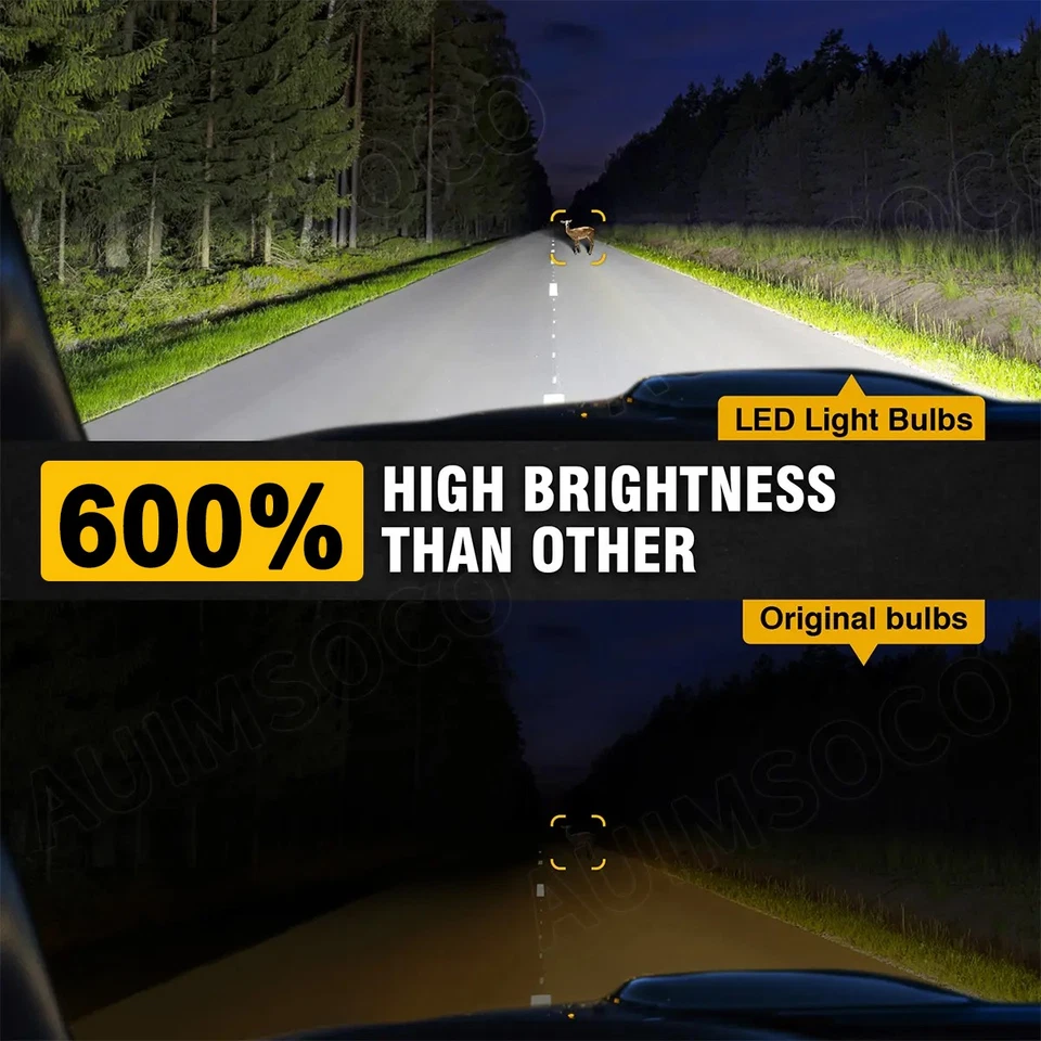 For Dodge Ram 4000 Base Standard Cab Pickup 2006-2008 4x LED Headlight Fog Bulbs - Image 4 of 4