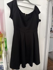 Plus Size Black Dress (Little Fit & Flair) Gold Zipper
