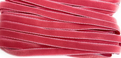 Vintage 3/8'' Velvet Ribbon Aralia Rose Pink N Velvet,5 Yards-Made in France - A