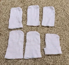 Newborn Hospital Hat/ Beanie Striped Blue and Pink Set Of 6