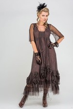 NWT 40264 Nataya Romantic Pewter Dress Size Medium, Vintage-inspired, wedding