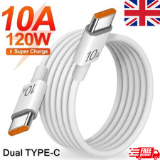 120W 10A Dual USB-C To Type C Fast Charging Cable For iPhone 15 Pro Samsung 1M2M