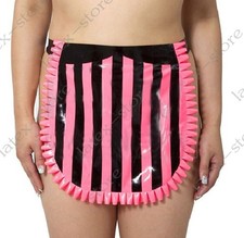 Latex Rubber Gummi ruffles maid stripes Apron lace up customized 0.4mm 213