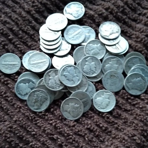 Mercury 1927 Silver 10C Dime Lot  Circulated Liberty Head Business Strike Coins