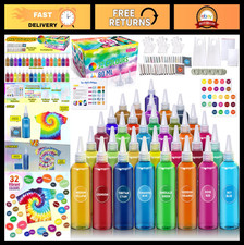 Vibrant Tie Dye Kit for Kids Adults - 32 Colors, 80ML Bottles, DIY Party Fun