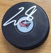 Autographed ZACH WERENSKI Columbus Blue Jackets Hockey Puck - w / COA