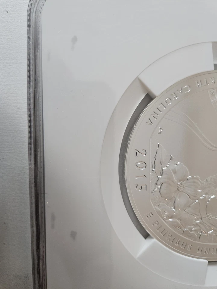 2015 5 OZ SILVER BLUE RIDGE PARKWAY NGC MS69 ER DPL - DEEP PROOF LIKE - Image 3 of 4