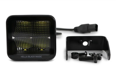 Hella BLACK MAGIC Spot Light LED Cube Kit 3.2'' 12/24V 5700K With Wiring