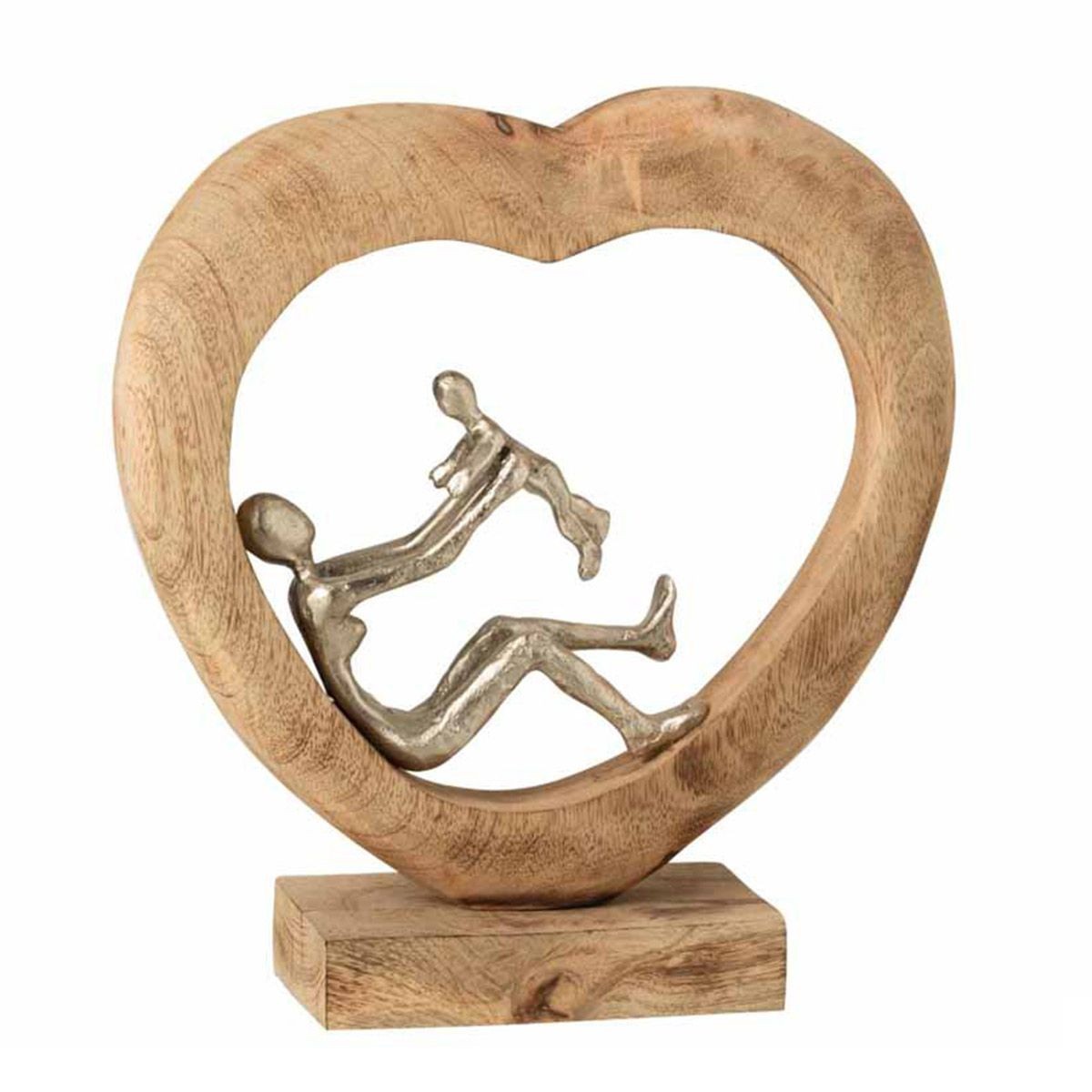 Statue Parent et Enfant en Bois | Cadeau Fête des Mères Unique