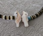 Zuni Heishi Bead Carved Bird Fetish Necklace Choker 14" — photo 2
